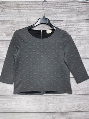 Women skate spade live colorfully textured polka dot gray cropped sweater size M